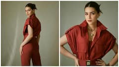 Kriti Sanon Slays In Bold Crimson Jumpsuit, Looks Every Bit The Style Goddess; PICS