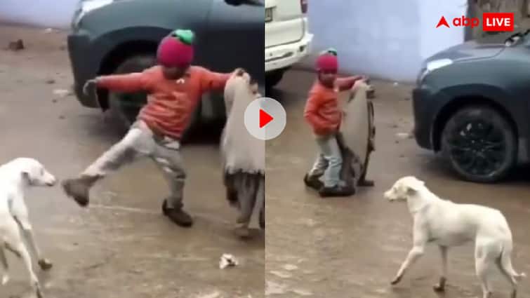 छोटे भाई की हिफाजत के लिए कुत्ते से भीड़ गया मासूम, वायरल वीडियो देख हो जाएंगे भावुक