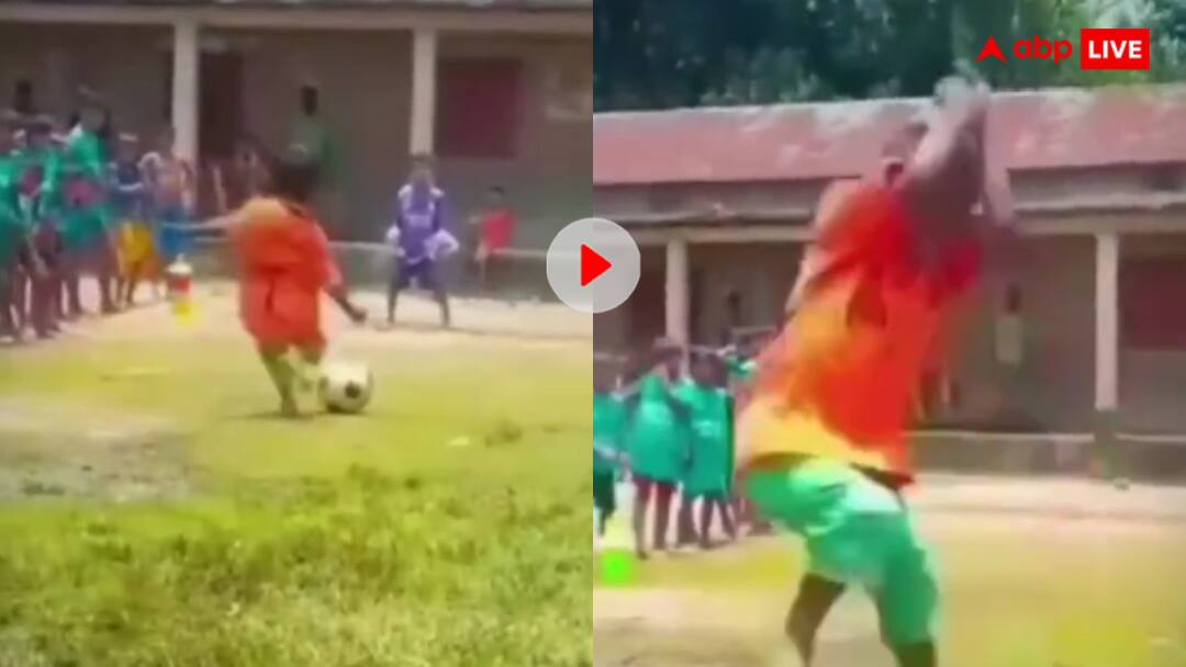 ये तो रोनाल्डो-मेसी का बाप निकला...छोटे से बच्चे ने ऐसी मारी किक कि कंफ्यूज हो गया गोलकीपर; देखें वीडियो 4 year old child scored Ronaldo style football goal and then celebrated in the same style video goes viral ये तो रोनाल्डो-मेसी का बाप निकला...छोटे से बच्चे ने ऐसी मारी किक कि कंफ्यूज हो गया गोलकीपर; देखें वीडियो