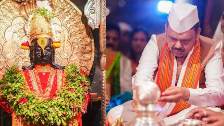 विठ्ठलाची महापूजा संपन्न झाल्यानंतर मुख्यमंत्री आणि नाशिकमधील मानाचे वारकरी उगले दाम्पत्य यांनी रुक्मिणी मातेचे दर्शन घेतले.