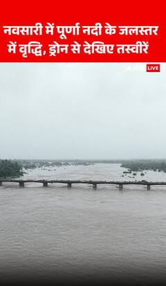 Breaking News: Rise in water level of Purna River in Navsari, visuals captured by drone | ABP NEWS