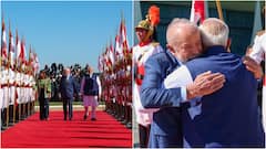 PM Modi Accorded Grand Ceremonial Welcome At Brazil's Alvorada Palace, Shares Hug With Prez Lula Da Silva
