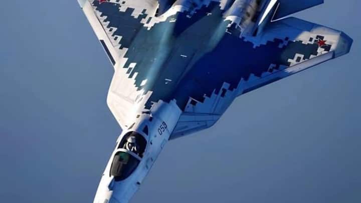The SU-57e fighter jet is specifically designed for stealth operation, internal weapon way and 3D thrust vectoring. It can maintain speed of MAC 1.6 without afterburner and maximum speed can go up to Mac 2 (2450 km/h).