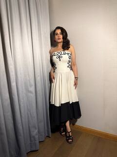 Swirl & Sway: Raveena Tandon’s Modern Princess Moment In Monochrome Dress