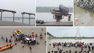 Bridge collapses in Gujarat Video: गुजरातमध्ये पूल मधोमध कोसळला अन् भरधाव वाहने धडाधड नदीत कोसळली; 9 जणांचा अंत, 8 जणांना वाचवलं, मध्य गुजरातचा सौराष्ट्राशी संपर्क तुटला