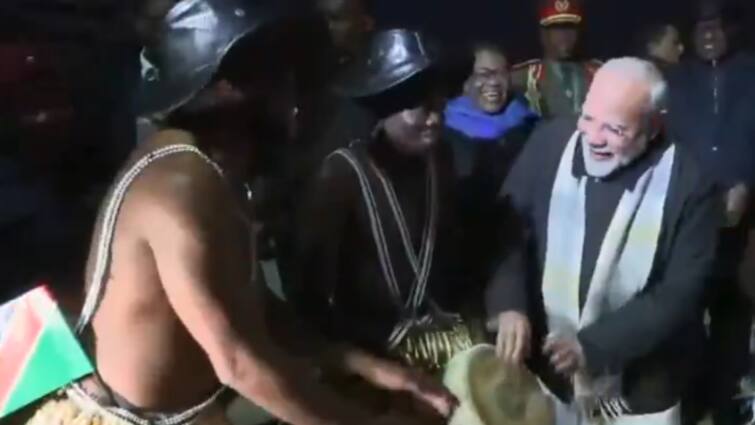 pm modi traditional welcome namibia visit windhoek drums PM Modi Receives Heartfelt Traditional Welcome In Namibia, Beats Tribal Drums On Landmark Visit — WATCH