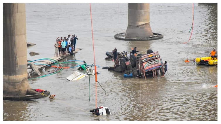 9 Killed As Moving Trucks, Tankers Plunge Into River After Bridge Collapse In Gujarat