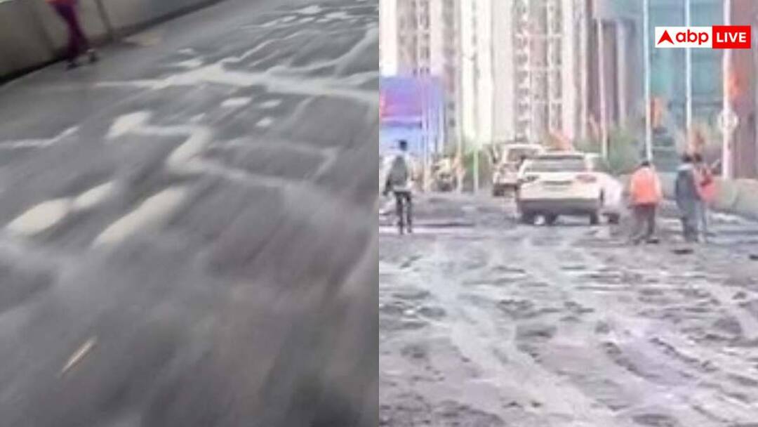 Picture and Video of Maharashtra new flyover goes viral potholes appear just 2 days after inauguration political uproar begins Watch: महाराष्ट्र के कल्याण का अनोखा फ्लाईओवर वायरल, उद्घाटन के 60 घंटे में हुआ बर्बाद