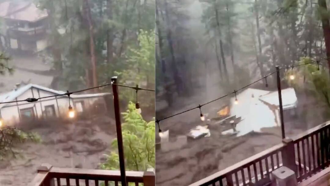 New Mexico Massive Flash Flood Video From a Resident Shows a House Swept Away in Raging Water New Mexico Flash Flood: மெக்சிகோவை புரட்டிப்போட்ட காட்டாற்று வெள்ளம்; அடித்துச் செல்லப்பட்ட வீடு - அதிர்ச்சி வீடியோ
