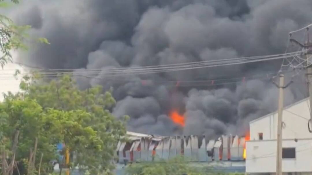 Andhra Pradesh Fire Massive Fire Breaks Out At Mattress Factory In Eluru Massive Fire Breaks Out At Mattress Factory In Andhra's Eluru: VIDEO