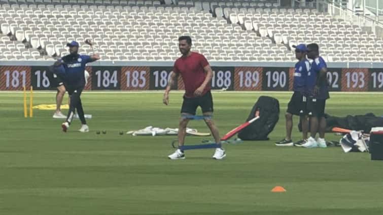 ind vs eng 3rd test deepak chahar joined team india net practice for lords test watch video IND vs ENG 3rd Test: तीसरे टेस्ट से पहले अचानक इंग्लैंड पहुंचा टीम इंडिया का ये खतरनाक गेंदबाज, नेट पर बहाया पसीना; इंग्लैंड की अब खैर नहीं