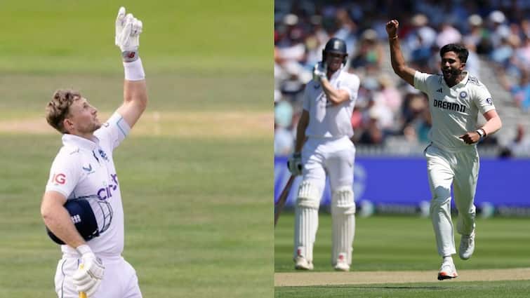 ind vs eng 3rd test day 1 highlights joe root 99 runs not out nitish kumar reddy jasprit bumrah india vs england highlights lords test जो रूट शतक से एक रन दूर, लॉर्ड्स में कछुए सी चाल चल रहा इंग्लैंड, भारत के लिए नितीश रेड्डी चमके; पढ़ें डे रिपोर्ट