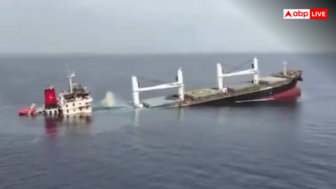 10 crew members rescued and 4 dead a day after houthis rebels attacked and sink sea vessel in red sea shares video लाल सागर में हूती विद्रोहियों के हमले से डूबा जहाज, 4 की मौत, 10 जिंदा बचे