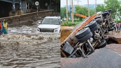 दिल्ली-NCR में बारिश से जलभराव, कई जगहों पर सड़कें धंसी, ट्रैफिक जाम