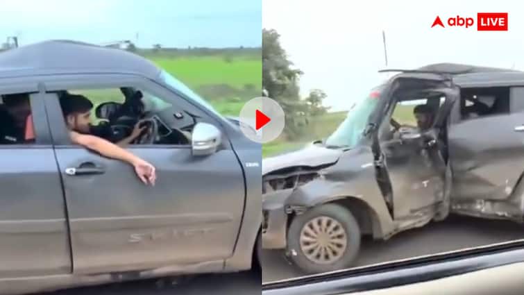 शख्स ने हाईवे पर दौड़ाई एक्सीडेंटल कार, यूजर्स बोले- ‘कहां से लाया ये जनाजा’; वीडियो वायरल