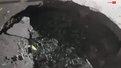 बारिश ने खोली ग्रेटर नोएडा प्राधिकरण की पोल, कमजोर होकर धंसने लगी सड़क