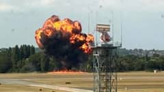 Light Aircraft Crashes At London Southend Airport, Visual Shows Fireball Erupting