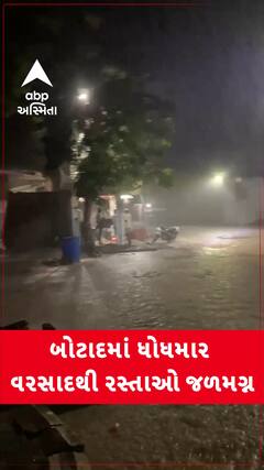 Botad Rain News:ધોધમાર વરસાદથી રસ્તાઓ પર વહેતી થઈ નદીઓ, જુઓ આ વીડિયોમાં નજારો