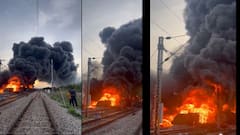 Thiruvallur Train Fire: திருவள்ளூரில் ட்ராக்கில் கொழுந்து விட்டு எரிந்த ரயில் - சேவை ஸ்தம்பித்தது, பயணிகள் அவதி