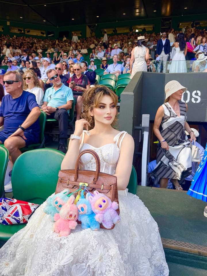Draped in a dreamy creation by renowned designer Ali Asaad, Urvashi redefined elegance with a look that perfectly captured the romantic charm of Wimbledon.