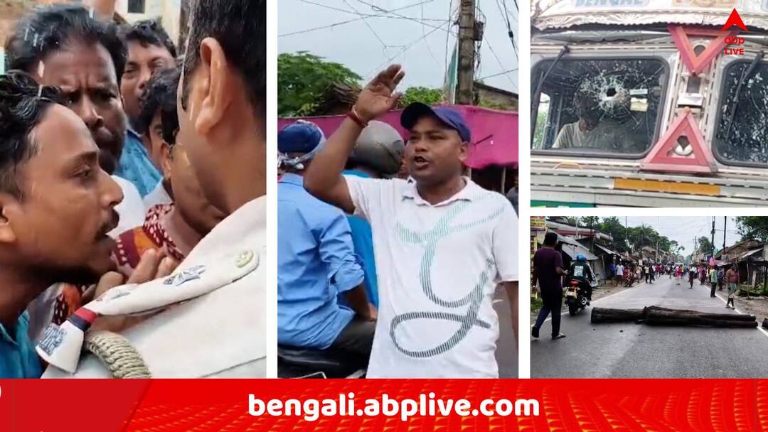 Khejuri Bandh Chaos Vandalised Truck 8 arrested  after pressing to flowing strike Khejuri Bandh: 'ট্রাক ভাঙচুর', জোর করে বনধ করানোর চেষ্টার অভিযোগে গ্রেফতার ৮ খেজুরিতে !
