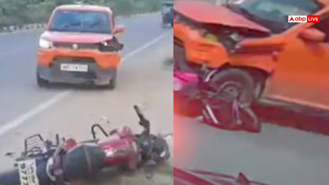 Watch: पहले मारी टक्कर, फिर तेज रफ्तार कार ने बाइक को चार किलोमीटर तक घसीटा, दिल दहला देगा वीडियो Watch In UP Deoria A high speed car hit a bike dragged it for 4 km watch the heart wrenching video Watch: पहले मारी टक्कर, फिर तेज रफ्तार कार ने बाइक को चार किलोमीटर तक घसीटा, दिल दहला देगा वीडियो