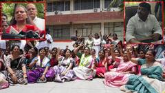 మహిళా కమిషన్ ఆఫీసు వద్ద తెలంగాణ జాగృతి ఆందోళన, తీన్మార్ మల్లన్నపై చర్యలకు డిమాండ్