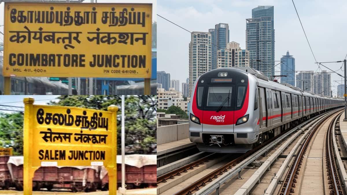 கோயம்புத்தூர் To சேலம் 1 மணி நேரம்! திருப்பூர் 20 நிமிடம்! ஈரோடு 40 நிமிடம்! வருகிறது RRTS ரயில்!