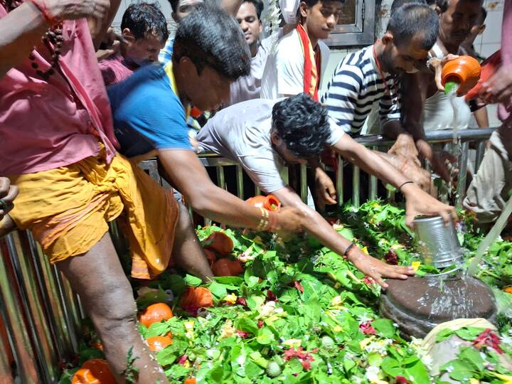 मंदिर का गर्भगृह का पट अहले सुबह 2 बजे ही खुल गया, जिसके बाद से ही भक्तों का तांता लगा रहा. यहां देर रात से ही भक्त लोग लाइन में लग रहे. मंदिर प्रशासन का दावा है कि सुबह 9 बजे तक करीब 50 हजार लोग दर्शन और पूजा कर चुके हैं, और भीड़ लगातार बढ़ती जा रही है.