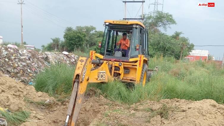 greater Noida mandi shyamnagar drain construction solved waterlogging issue ann ग्रेटर नोएडा: मंडी श्यामनगर में जलभराव से राहत, प्राधिकरण ने बनाया दो किमी लंबा नाला