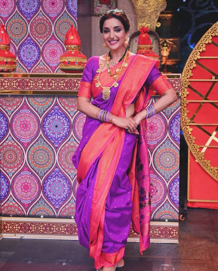 मराठी अभिनेत्री जेव्हा नऊवारी किंवा सिल्क साडीमध्ये दिसतात, तेव्हा त्या लूकमध्ये एक वेगळीच झळाळी असते.