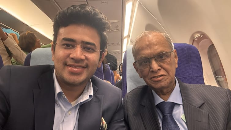 Narayana Murthy’s Quip During Flight Chat With Tejasvi Surya: ‘Only PM Modi Works….’