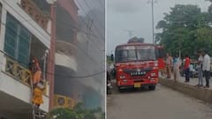 हरदोई के चाइल्ड हॉस्पिटल में लगी भीषण आग, सीढ़ी लगाकर छत से उतरे मरीज और तीमारदार