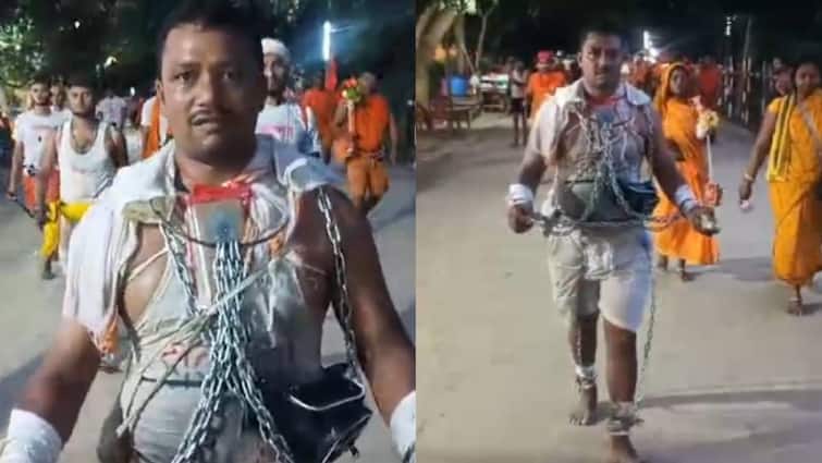 bihar sawan bol bam Jehanabad devotee left for Baba Dham deoghar tied in chains ann 'सपने में आए भोलेनाथ...', जंजीरों में जकड़कर बाबा धाम के लिए निकला 'कैदी बम', जानें क्या है पूरी कहानी