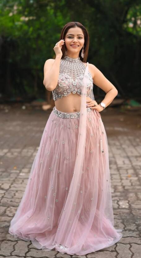 ટીવી અભિનેત્રી રૂબિનાએ પિન્ક ચોલીમાં આપ્યા પૉઝ