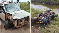 स्पोर्ट्स बाईक-अल्टोची समोरासमोर धडक होताच अल्टो नाल्यात कोसळली; नाकातोंडात पाणी जाऊन चिमुरड्या बालकासह सात जणांचा जीव गेला