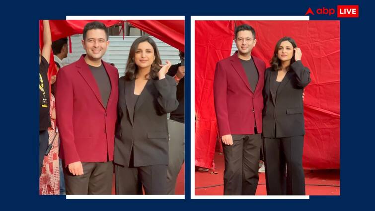 बॉस लेडी लुक में पति राघव चड्ढा संग कपिल शर्मा के शो पर पहुंचीं परिणीति चोपड़ा, बाहों में बाहें डालकर दिए पोज