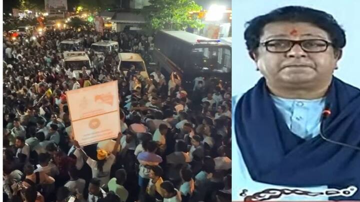 आज मीरा भाईंदरमध्ये मनसे अध्यक्ष राज ठाकरे यांची सभा आयोजीत केली होती. या सभेला मोठी गर्दी होती.