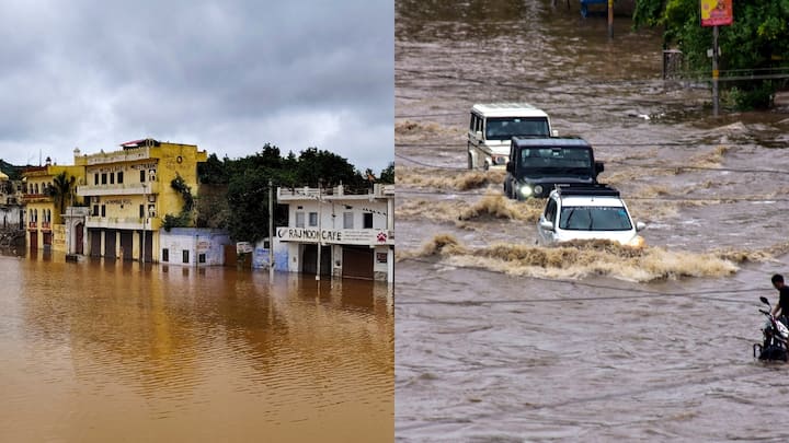 Rajasthan Rain: राजस्थान के कई जिलों में भारी बारिश से बाढ़ जैसे हालात बन गए हैं. घरों, अस्पतालों में बारिश का पानी घुस गया है, जिससे लोगों को काफी परेशानियों का सामना करना पड़ रहा है.