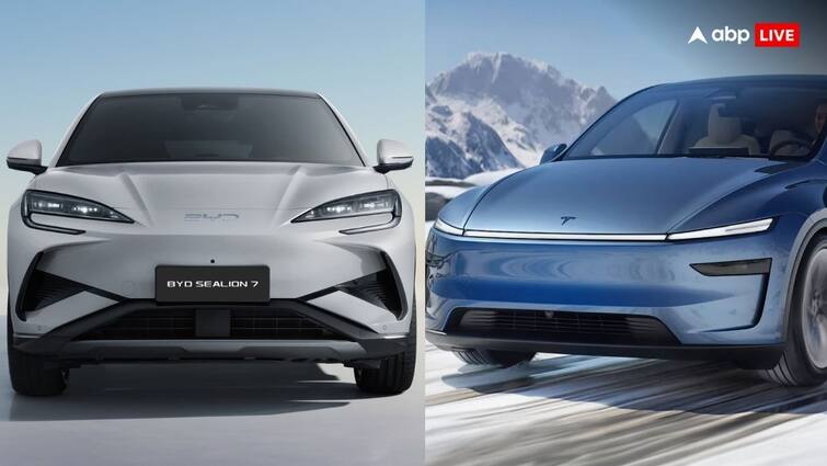Tesla Model Y vs BYD Sealion 7: कौन-सी इलेक्ट्रिक कार है ज्यादा वैल्यू फॉर मनी? जानें कीमत और फीचर्स Tesla Model Y Vs BYD Sealion 7 Which electric car is better know feature price and all details Tesla Model Y vs BYD Sealion 7: कौन-सी इलेक्ट्रिक कार है ज्यादा वैल्यू फॉर मनी? जानें कीमत और फीचर्स