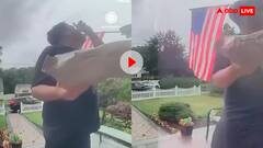 डिलीवरी देने आया था शख्स! अचानकर दरवाजे पर गिर पड़ी बिजली- खौफनाक वीडियो वायरल