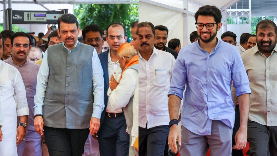 पहले उद्धव ठाकरे को ऑफर! अब CM देवेंद्र फडणवीस और आदित्य ठाकरे की होटल में मुलाकात Maharashtra CM Devendra Fadnavis and Aditya Thackeray met In hotel BJP Shiv Sena UBT ann पहले उद्धव ठाकरे को ऑफर! अब CM देवेंद्र फडणवीस और आदित्य ठाकरे की होटल में मुलाकात