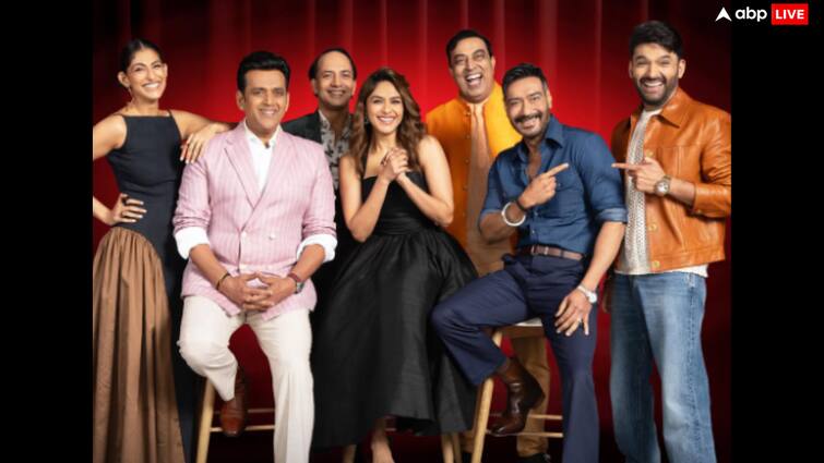 ajay devgn during promoting son of sardaar 2 in the great indian kapil show demands army tanks in humorous way Kapil Sharma के शो में पहली बार पहुंचे अजय देवगन, कर दी नामुमकिन मांग, छूटे कॉमेडियन के पसीने!