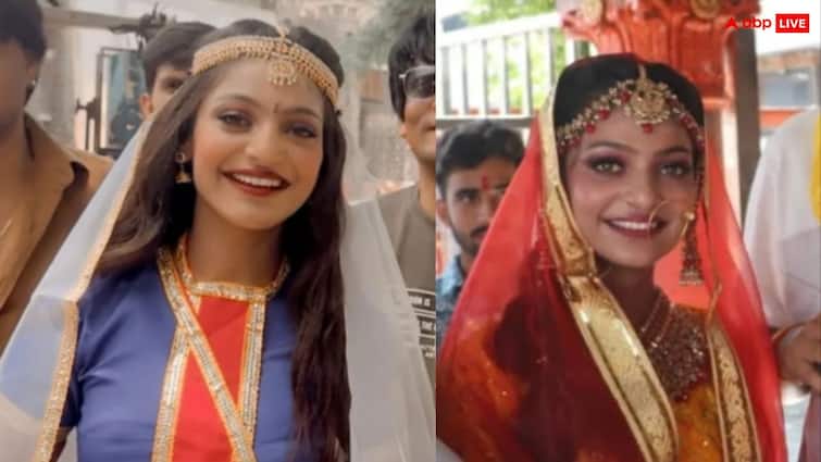 भीषण गर्मी में दुल्हन बन शूट कर रहीं Monalisa, पहली फिल्म के सेट से सामने आया लुक