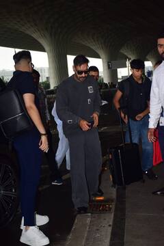 बेटे Yug के साथ एयरपोर्ट पर स्पॉट हुए Ajay Devgn, स्टाइल लुक में ‘सरदार’ ने दिखाया स्वैग