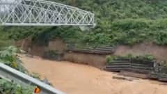 Train Narrowly Escapes Disaster As Bridge Retaining Wall Collapses Over River In Himachal
