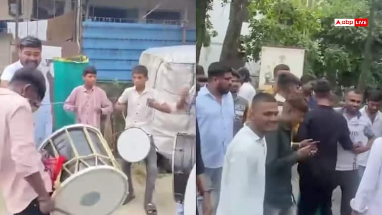 Released on bail supporters of the accused took out a procession with drums and cards in Maharashtra Ulhasnagar Video: जमानत पर रिहा, फिर बेशर्मी, उल्हासनगर में छेड़छाड़ के आरोपी ने ढोल-ताशों के साथ निकाला जुलूस