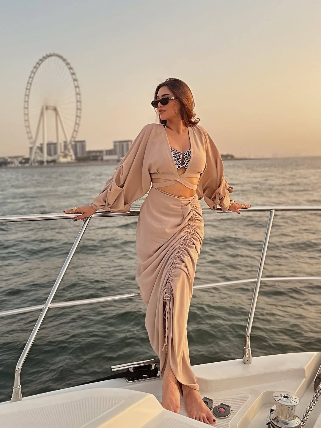Crystal has recently shared some pictures on her Instagram, in which she is seen posing more than one on the middle sea cruise.
