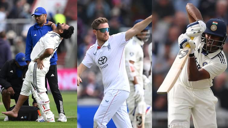 ind vs eng highlights day 1 fourth test yashasvi jaiswal sai sudarshan fifty rishabh pant injury india vs england day 1 report जायसवाल-सुदर्शन का पचासा, ऋषभ पंत चोट के कारण रिटायर्ड हर्ट, भारत ने पहले दिन बनाए 264 रन; पढ़ें डे रिपोर्ट