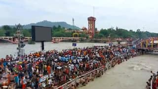 Devotees Throng Haridwar For Ganga Snan On Shravan Shivratri; Security Tightened